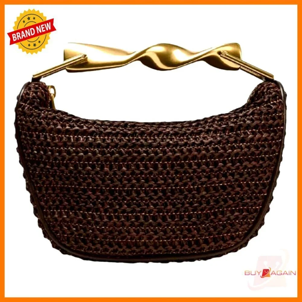 Mini Straw Tote Bag Crossbody Shoulder Handbag Woven Summer Purse